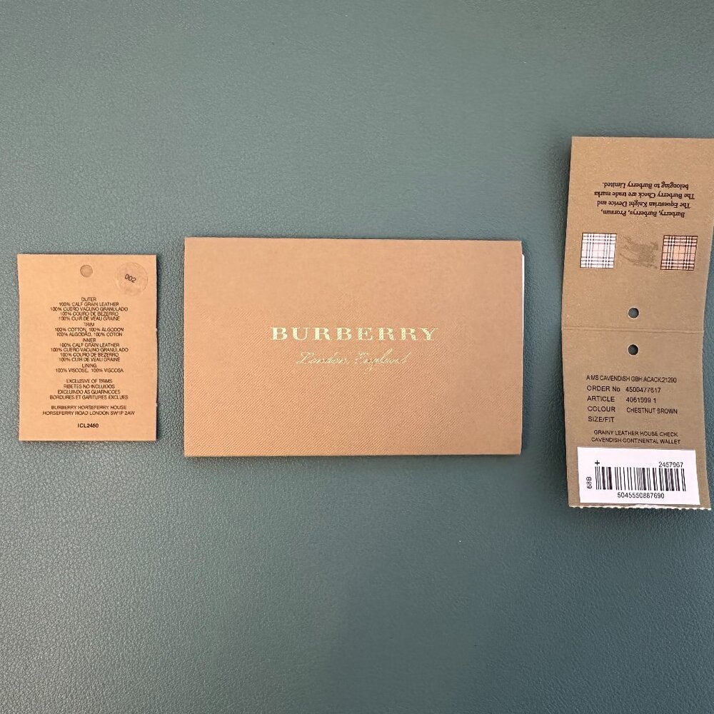 BURBERRY HOUSE CHECK AND GRAINY LEATHER CONTINENTAL WALLET - Picture 8 of 8